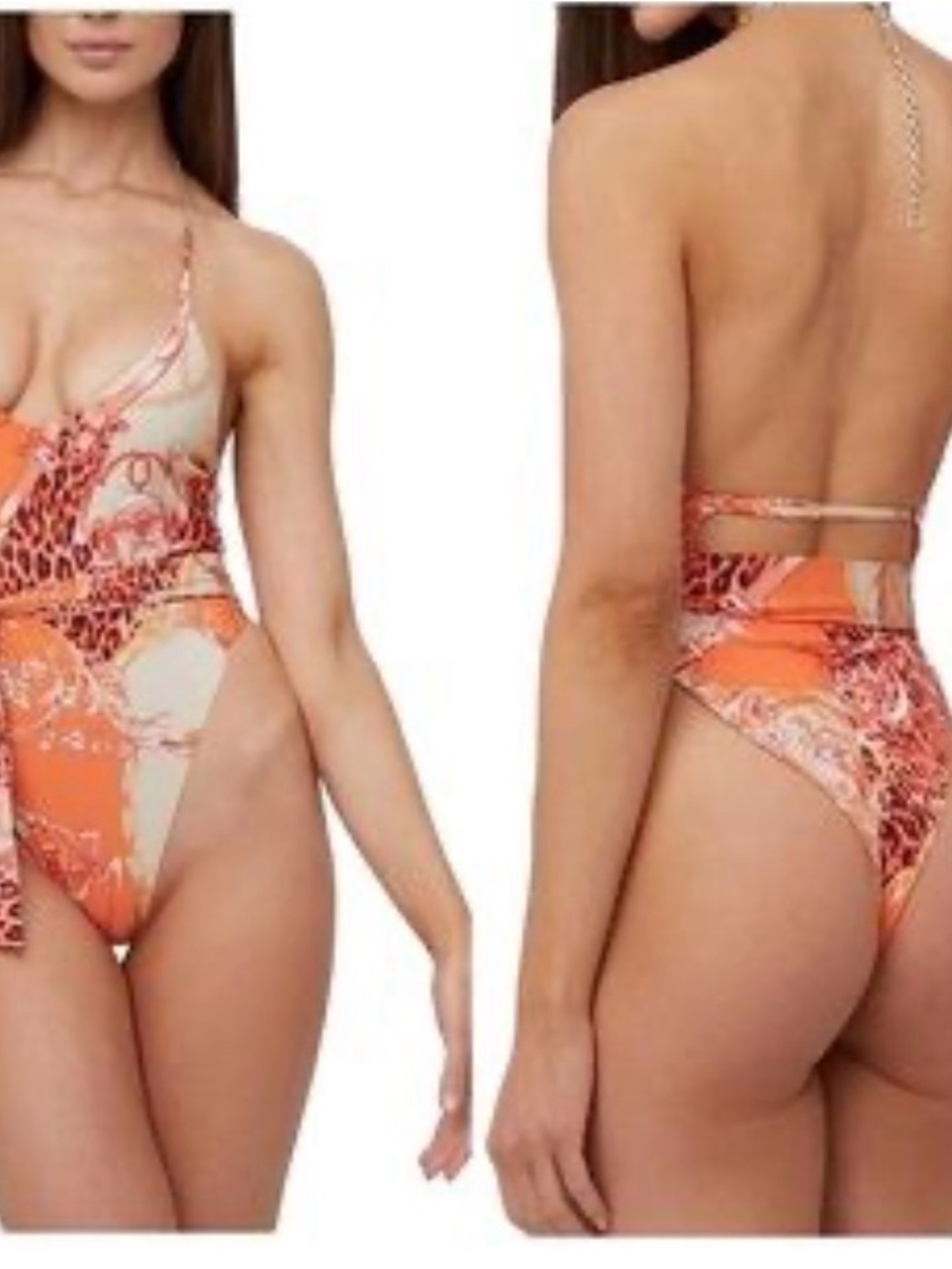 Guess Orange and Cream One-Piece Swimsuit #B10